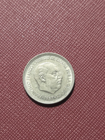 Monede Europa - Spania 5 pesetas 1957