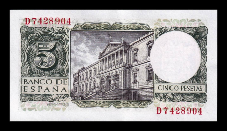 Spania 5 Pesetas Alfonso X 1954, necirculata [1]