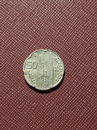 Monede Europa - Spania 50 pesetas 1992, Barcelona