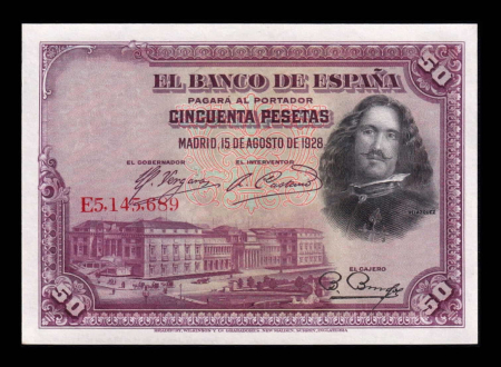 Spania 50 Pesetas Velázquez 1928, necirculata [0]