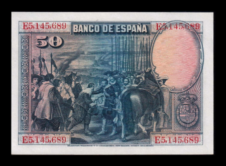Spania 50 Pesetas Velázquez 1928, necirculata [1]