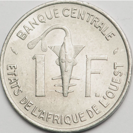 Statele Africii de Vest, 1 Franc 1975, Gazela, aUNC [1]