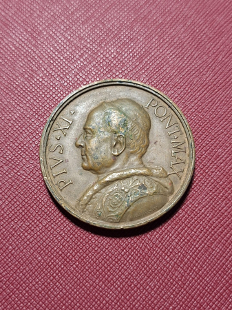 Insigne/Medalii/Decoratii - STATELE PAPALE - Medalia PIUS AL XI-LEA. ANUL JUBILEULUI. 1925 - 43 mm