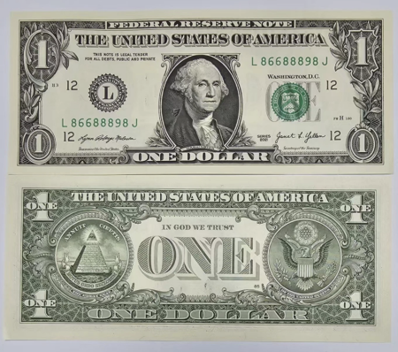 Bancnote America - SUA, 1 Dolar 2021 ( San Francisco), litera L, UNC