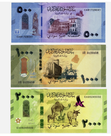 Bancnote Africa - Sudan set 3 bancnote 2025: 500,1000,2000 Pounds, necirculate
