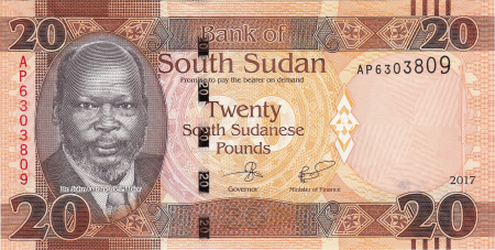 SUDANUL DE SUD 20 pounds 2017, necirculata [1]
