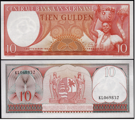 Surinam - Surinam 10 Gulden 1963, necirculata