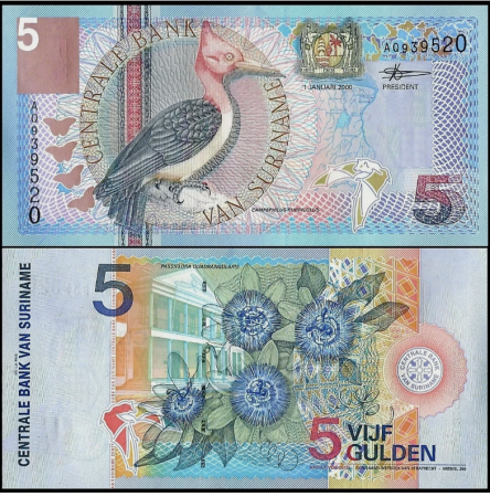 Surinam - SURINAM 5 gulden 2000, necirculata