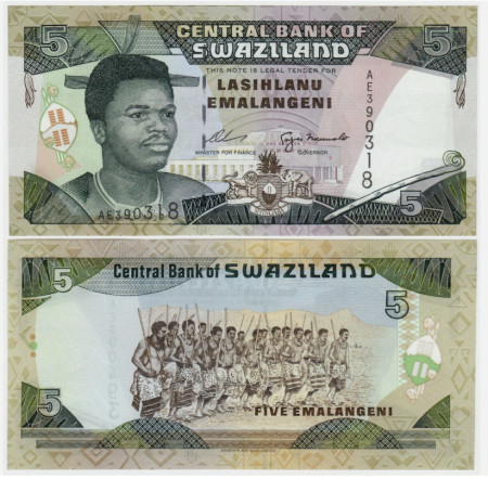 Bancnote - Swaziland 5 Emalangeni 1995, necirculata