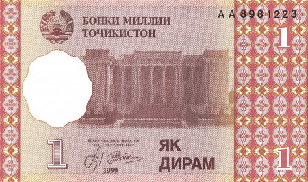 Tadjikistan - TADJIKISTAN 1 diram 1999, necirculata