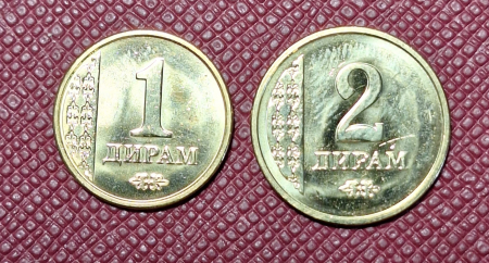 Monede Asia - Tadjikistan set 2 monede 2011: 1,2 dirham, necirculate