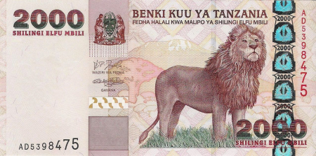 Tanzania - Tanzania 2000 Shilingi 2003, necirculata