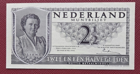 Tarile de Jos - Tarile de Jos 2 1/2 Gulden 1949, Regina Juliana, UNC-