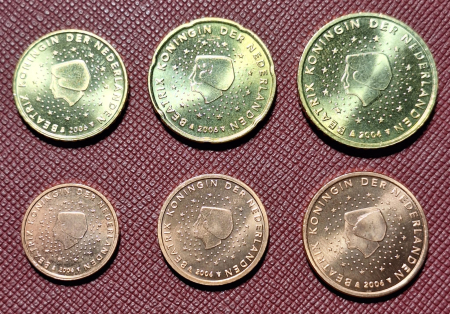 Monede Euro, Eurocenti - Tarile de Jos, set 6 monede 2006: 1,2,5,10,20,50 centi, UNC
