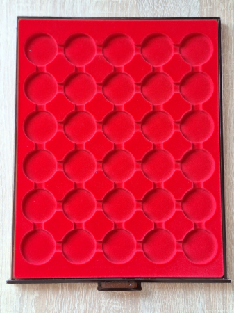 Tavite stocare si expunere - Tavita expunere si stocare monede, 30 spatii rotunde x 37 MM