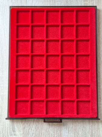 Tavite stocare si expunere - Tavita expunere si stocare monede, 35 spatii patrate x 36 MM