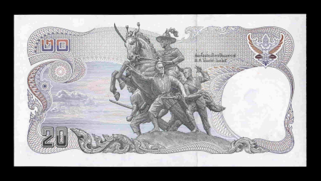 Bancnote Asia - Thailanda 20 Baht 1981, Regele Rama IX Bhumibol Adulyadej, UNC