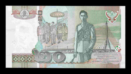 Bancnote Asia - Thailanda 20 Baht 2003, Regele Rama IX Bhumibol Adulyadej, UNC