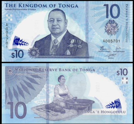 Bancnote Australia si Oceania - Tonga 10 Pa'anga 2024, polimer, UNC