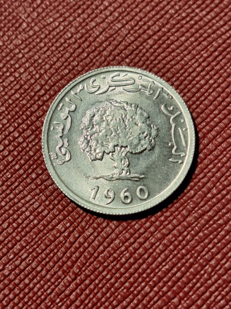 Monede Africa - Tunisia 5 millim 1960, stejar