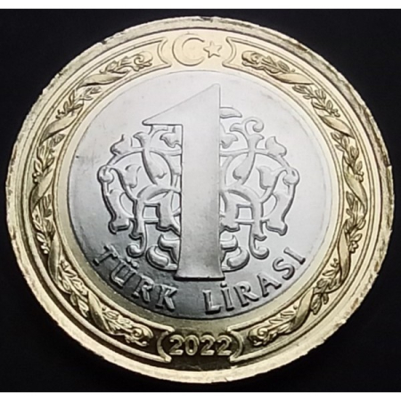 Turcia 1 lira 2022, bimetal: Podul Çanakkale, UNC [1]