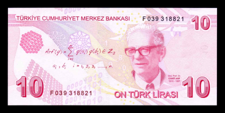 Bancnote Asia - TURCIA 10 lire nedatata (2022), necirculata