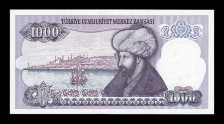 Bancnote Asia - Turcia 1000 Lire 1970, presedintele Mustafa Kemal Atatürk, UNC