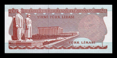 Turcia 20 Lire 1970, presedintele Mustafa Kemal Atatürk, UNC [1]