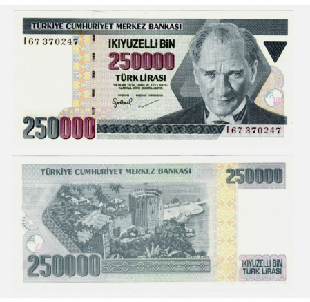 Turcia - Turcia 25000 lire 1998, necirculata