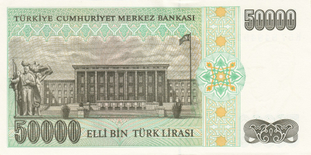 Turcia 50000 Lire 1995, presedintele Mustafa Kemal Atatürk, UNC [1]