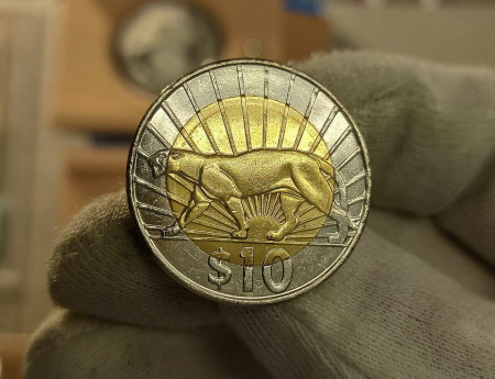 Uruguay 10 Pesos Uruguayos, Puma, 2015, Unc [0]