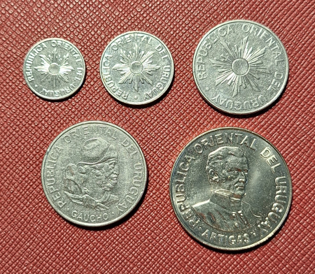 Monede - Uruguay set 5 monede: 5 10 50 100 500 Nuevos Pesos 1989, UNC