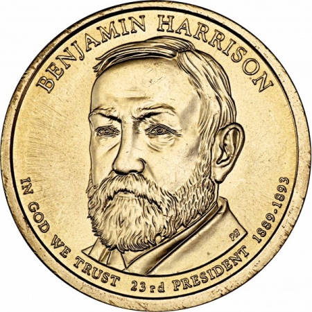 Monede America - USA 1 dolar 2012 Presedinti: Benjamin Harrison (1889–1893), UNC