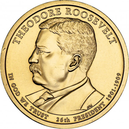 Monede America - USA 1 dolar 2013 Presedinti: Theodore Roosevelt (1901–1909), UNC