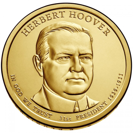 Monede America - USA 1 dolar 2014 Presedinti: Herbert Hoover (1929–1933), UNC