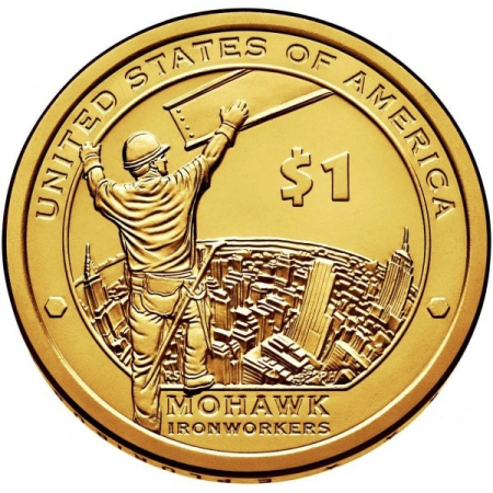 Monede America - USA 1 dolar 2015: Fierarii Mohawk, au construit zgarie-norii, UNC