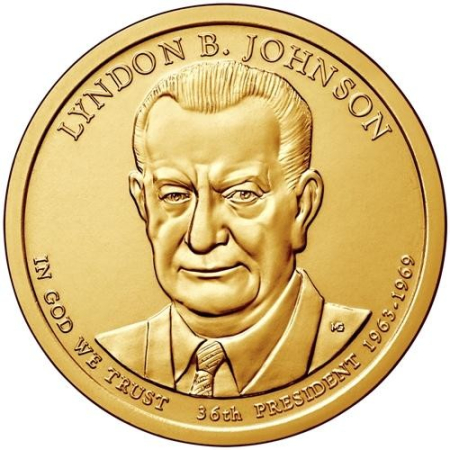 Monede America - USA 1 dolar 2015 Presedinti: Lyndon Johnson (1963–1969), UNC