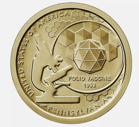 Monede America - USA 1 dolar 2019 Inovatia americana, Pennsylvania, vaccinul antipoliomielitic, UNC