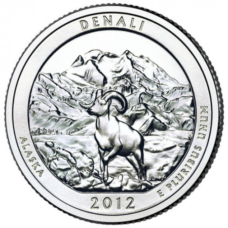 Monede America - USA, 25 Centi 2012: Parcul Național Denali, UNC
