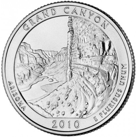 Monede America - USA, 25 Centi 2010: Parcul Național Marele Canion, UNC