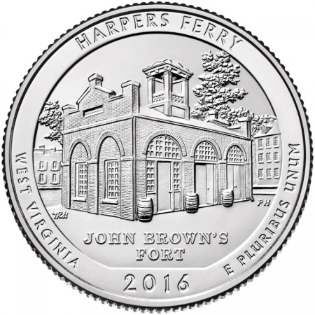 Monede America - USA, 25 Centi 2016: Parcul Național Istoric Harpers Ferry, UNC