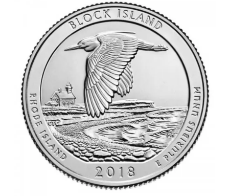 Monede America - USA 25 centi 2018, Insula Block, UNC