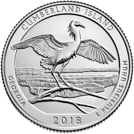 Monede America - USA 25 centi 2018, Insula Cumberland, UNC