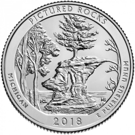 Monede America - USA, 25 Centi 2018: Pictured Rocks National Lakeshore, UNC