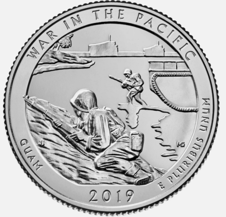 Monede straine - USA 25 centi 2019, Razboiul din Pacific, monetaria Philadelphia, UNC