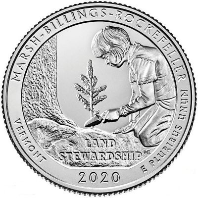 Monede America - USA, 25 Centi 2020: Parcul National Istoric Marsh-Billings-Rockefeller, UNC