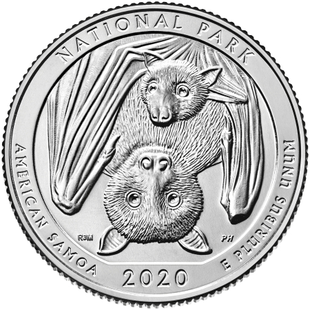 Monede America - USA 25 centi 2020, Parcul National Samoa Americana, UNC