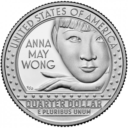 Monede America - USA, 25 Centi 2022: Anna May Wong, actrita, UNC