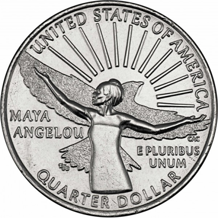 Monede America - USA, 25 Centi 2022: Maya Angelou, Poetă și activistă pentru drepturi civile americană, UNC
