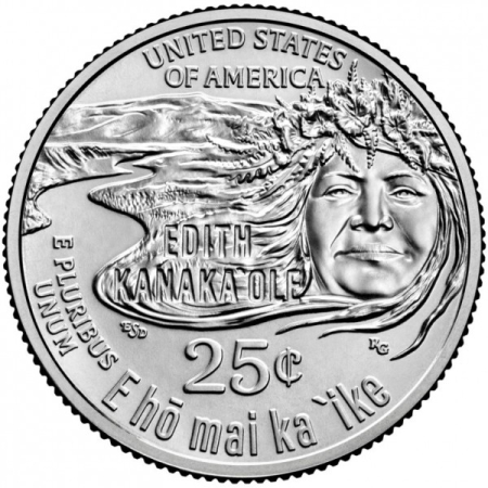 Monede America - USA, 25 Centi 2023: Edith Kanakaʻole, dansatoare hawaiana, UNC